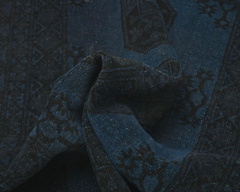 3x6 Vintage Blue Gray Persian Style Over Dyed Hand Knotted Low Pile Wool Area Rug